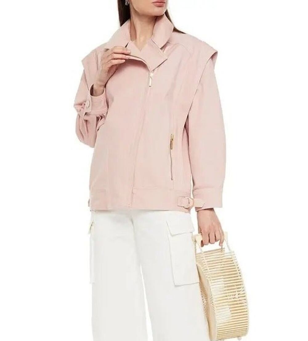 Zimmermann Pink Cotton-Blend Twill Wavelength Oversized Jacket Women's Size 1